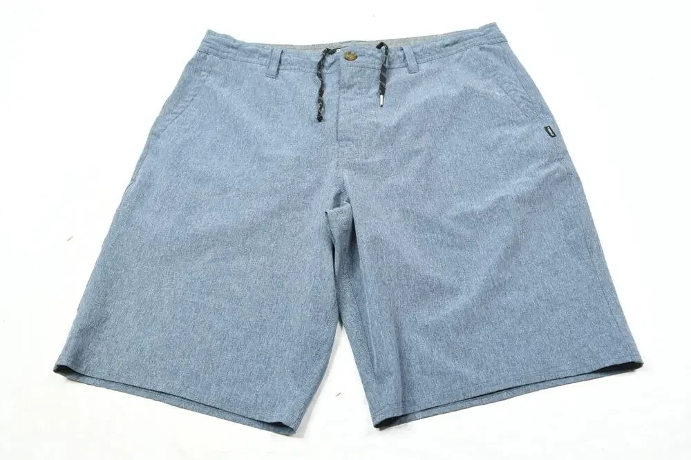 O'Neill Hybrid Hyperdry Shorts Mens 38 Blue Drawstring Lightweight Stretch